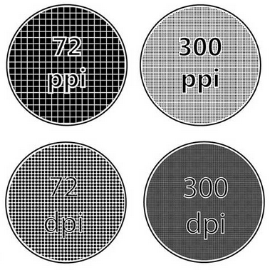 different ppi and dpi visually